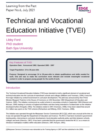 Technical and Vocational Education Initiative (TVEI)