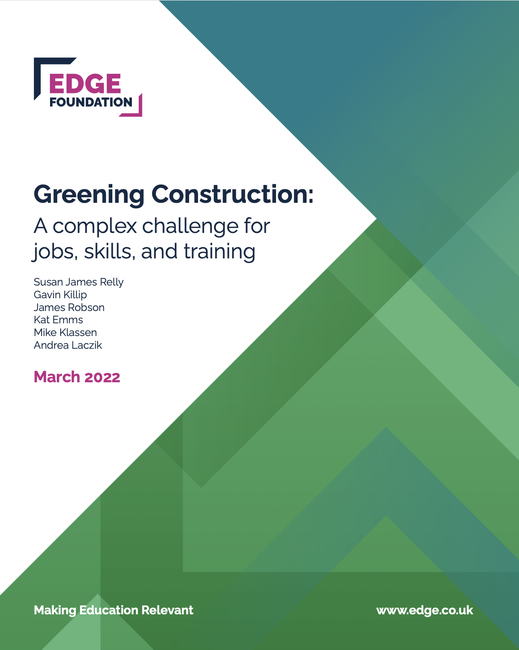 Greening Construction: A complex challenge for jobs, skills, and training