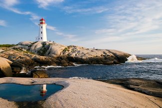 Island with lighthouse